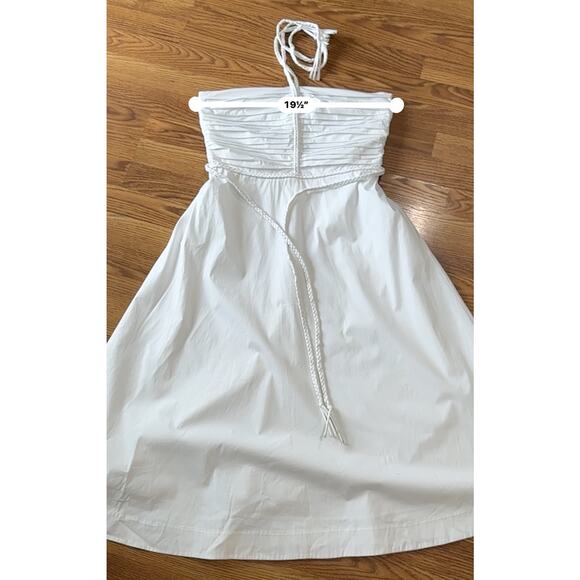Veronica Beard white strapless halter midi TUCKER DRESS size 12 / large - Picture 5 of 13